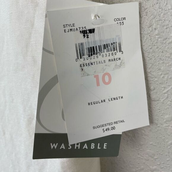 NWT Emma James Off-White Linen Blend Pants Size 10 - Picture 4 of 8